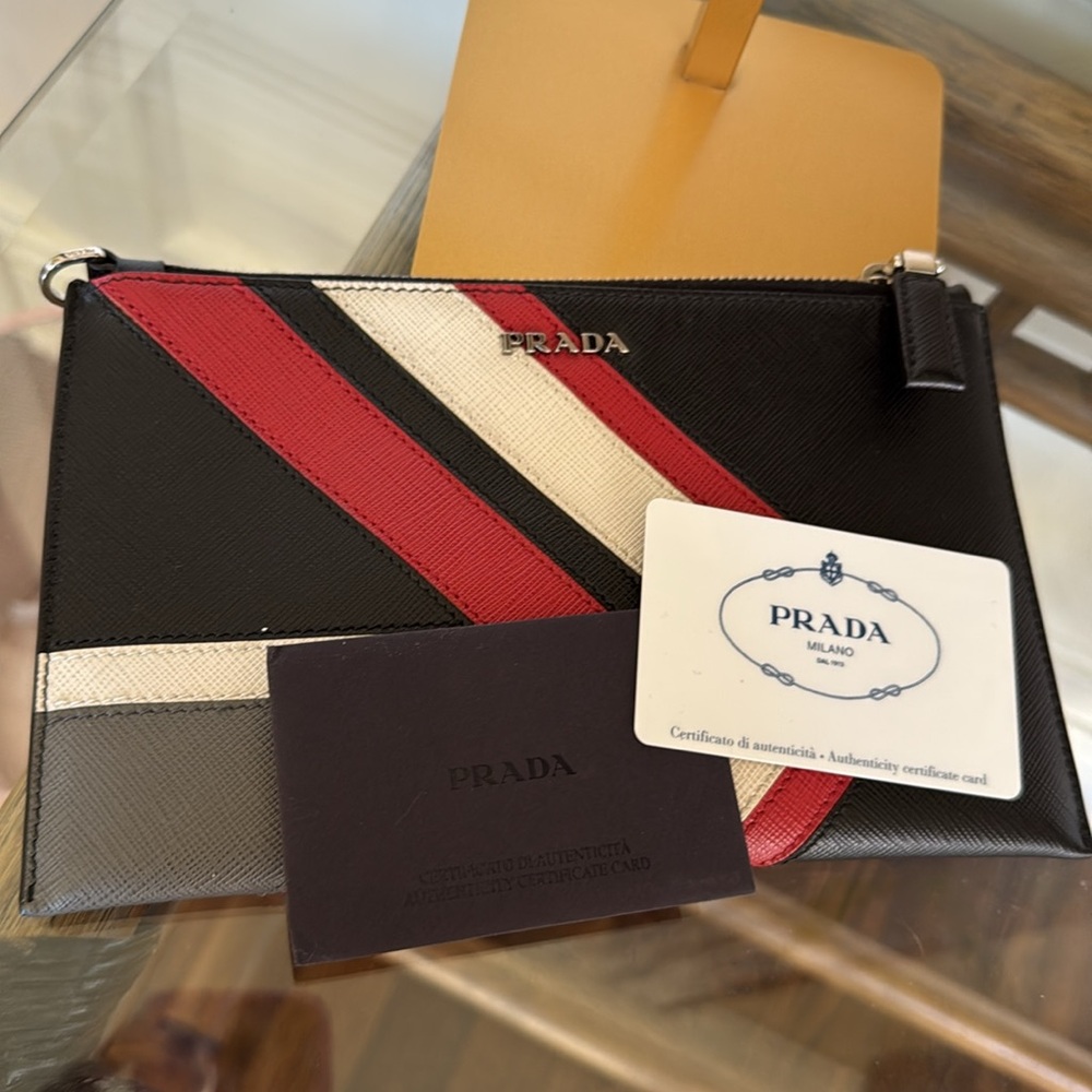 Prada Saffiano Leather Wristlet Authentic